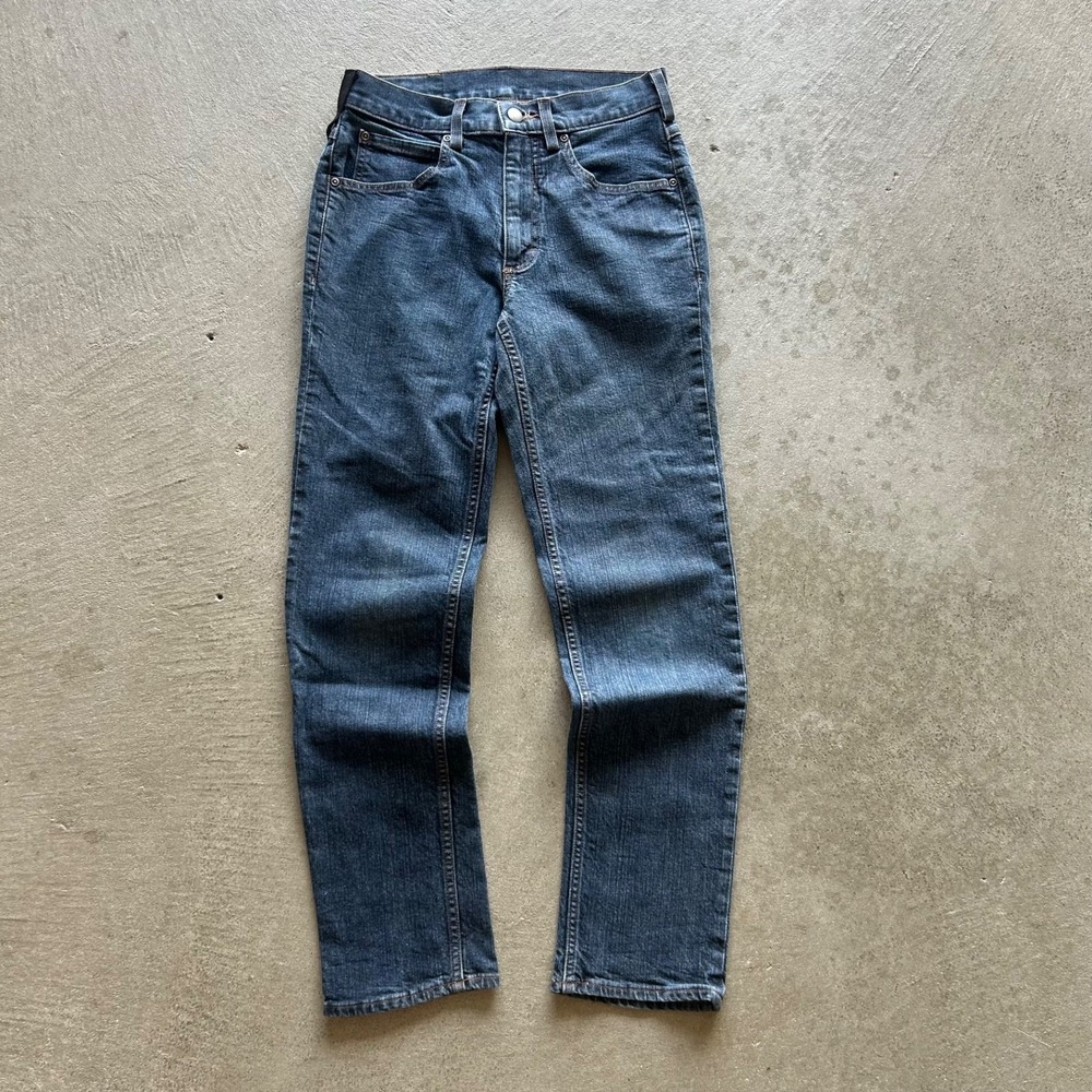 40 Grit Duluth Trading Co Jeans Size 28x30 Blue Dark Wash Denim Slim Fit Flex